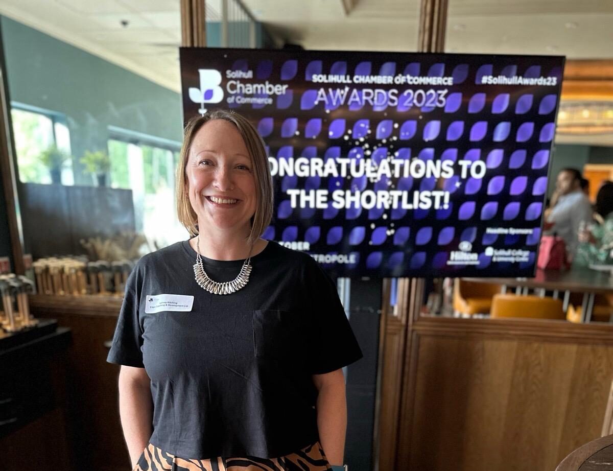 Lynsey Kitching,Director at CAPE People Development shortlisted for a Solihull Chamber of Commerce Award
